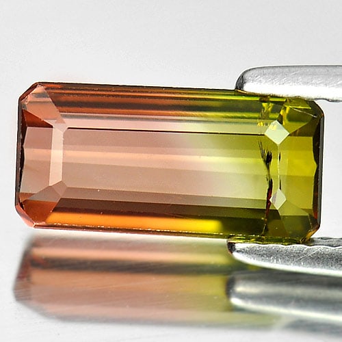 Natural Bi Color Tourmaline 2.00 Ct. Octagon Shape 11 x 5.3 Mm. Unheated Gemstone From Nigeria (1 of 3)