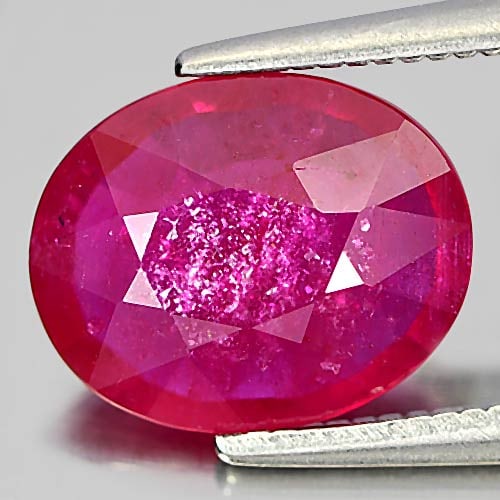 Natural Purplish Pink Ruby 2.59 Ct. Oval Shape 10 x 8.1 Mm. Gemstone From Mozambique (1 of 3)