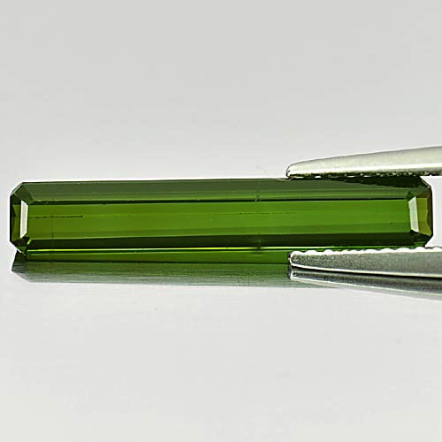 Green Tourmaline 2.42 Ct. Octagon Shape 21 x 3.7 Mm. Natural Unheated Gemstone From Nigeria: Product ID: 807245127 Product Name: Natural Tourmaline Weight: 2.42 CT. Size: 21 x 3.7 x 2.9 MM. Shape: Octagon Color: Green Clarity:VSI Luster: Good Gems Origin: Nigeria Treatment: Unheated Crystal S