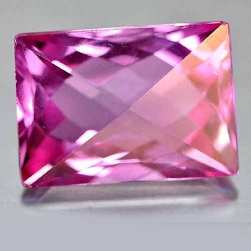 Pink Topaz 9.87 Ct. Clean Baguette Shape Fancy Cut 14 x 9.8 Mm. Natural Gemstone From Brazil (1 of 3)