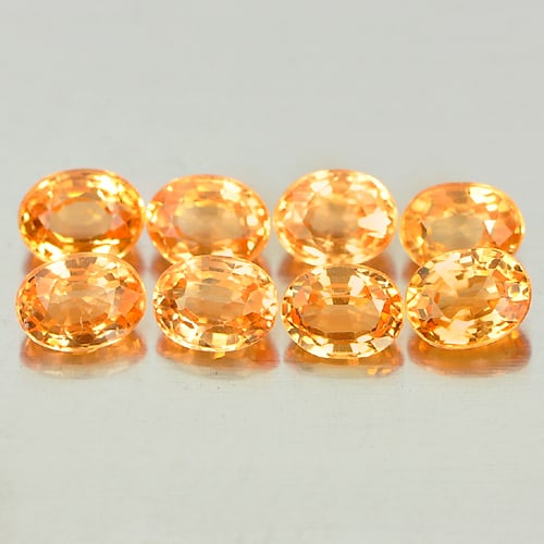 Natural Orange Spessartine Garnet 2.20 Ct. 8 Pcs Oval Shape 3.9 x 3 Mm. Unheated Gemstones: Product ID: 802935189 Product Name: Natural Spessartine Weight: 2.20 CT. Size: 3.9 x 3 x 2.2 MM. Shape: Oval Color: Orange Clarity:VSI Luster: Very Good Gems Origin: Namibia Treatment: Unheated Crysta