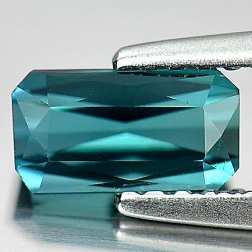 Blue Indicolite Tourmaline 0.80 Ct. VVS Octagon Shape 7 x 3.8 Mm. Natural Gemstone Unheated From (1 of 3)