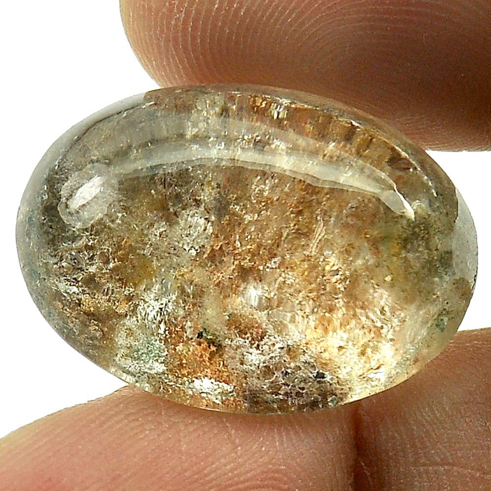 Brown White Moss Quartz 26.80 Ct. Oval Cabochon Shape 24 x 17.4 Mm. Natural Gemstone From Thailand: Product ID: 805529252 Product Name: Natural Quartz Weight: 26.80 CT. Size: 24 x 17.4 x 10.3 MM. Shape: Oval Cabochon Color: White Clarity:Semi - Transparent Luster: Good Gems Origin: Thailand Treatmen