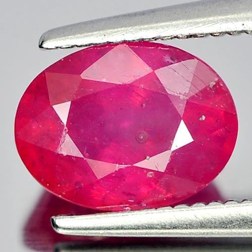 Natural Purplish Pink Ruby 2.18 Ct. Oval Shape 8 x 6 Mm. Gemstone From Mozambique (1 of 3)