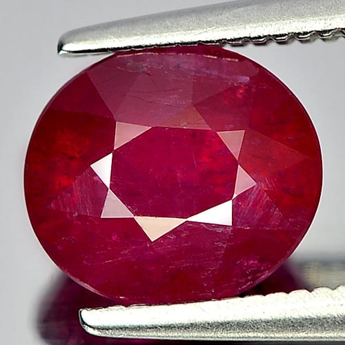 Natural Red Ruby 2.21 Ct. Oval Shape 7.9 x 6.9 Mm. Gemstone From Madagascar (1 of 3)