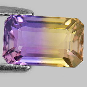 Natural Bi Color Ametrine 3.61 Ct VVS Octagon Shape 10.8 x 6.8 Mm. Gemstone From Bolivia (1 of 3)