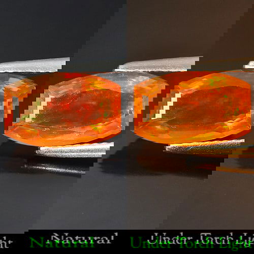 Orange Fire Opal 1.84 Ct. Rainbow Play Of Colour Cushion Shape 10.8 x 6.9 Mm. Natural Unheated (1 of 3)