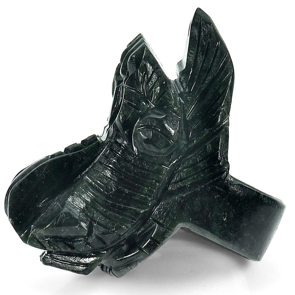 Black Green Jade 257.85 Ct. Dragon Ring Shape Size 11 Mm. Unheated Natural Gemstone From Thailand (1 of 3)