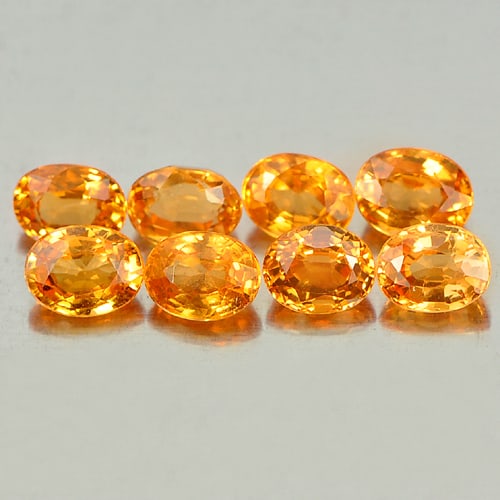 Orange Spessartine Garnet 2.32 Ct. 8 Pcs. Oval Shape 4 x 3 Mm. Natural Unheated Gemstones From: Product ID: 802935218 Product Name: Natural Spessartine Weight: 2.32 CT. Size: 4 x 3 x 2.1 MM. Shape: Oval Color: Orange Clarity:VSI Luster: Very Good Gems Origin: Namibia Treatment: Unheated Crystal 