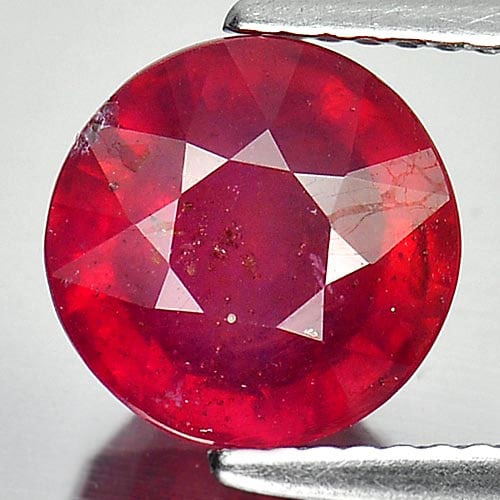 Natural Red Ruby 4.42 Ct. Round Shape  8.9 Mm. Gemstone From Madagascar (1 of 3)