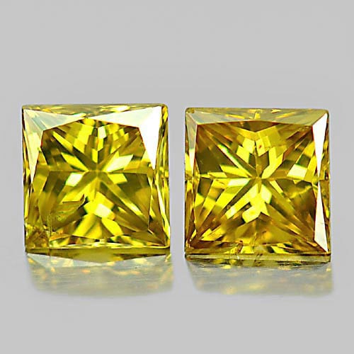 Yellow Loose Diamond 0.35 Ct. 2 Pcs. Square Princess Cut Shape 3.1 Mm. Natural Diamond From Belgium: Product ID: 802103025 Product Name: Natural Enhanced Diamond Weight: 0.35 CT. Size: 3.1 x 3.1 x 2.2 MM. Shape: Square Princess Cut Color: Yellow Clarity:VSI Luster: Scintillating Gems Origin: Belgium 