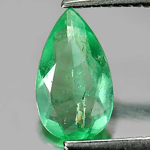 Natural Green Emerald 0.53 Ct. Pear Shape 8.2 x 4.8 Mm. Gemstone Unheated From Columbia: Product ID: 802403442 Product Name: Natural Emerald Weight: 0.53 CT. Size: 8.2 x 4.8 x 2.4 MM. Shape: Pear Color: Green Clarity:SI1 Luster: Good Gems Origin: Columbia Treatment: Unheated Crystal Struc