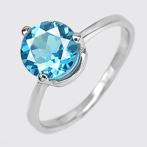 Natural Gemstone Topaz 925 Sterling Silver 2.39 G. Ring Size 7.5 Beautiful (1 of 3)