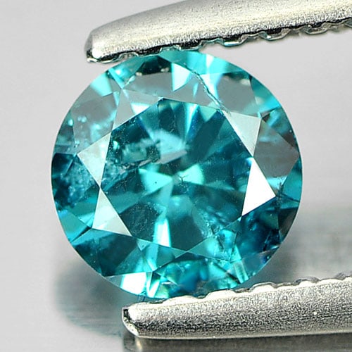 Loose Blue Diamond 0.46 Ct. Round Brilliant Cut Shape  5.1 Mm. Natural Diamond From Belgium (1 of 3)