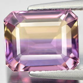 Bi Color Ametrine 4.43 Ct VVS Octagon Shape 10.6 x 8.7 Mm. Natural Gemstone From Bolivia (1 of 3)