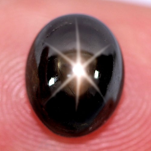 Black Star Sapphire 4.08 Ct. Oval Cabochon Shape 9.4 x 7.6 Mm. Natural Gemstone From Thailand (1 of 3)
