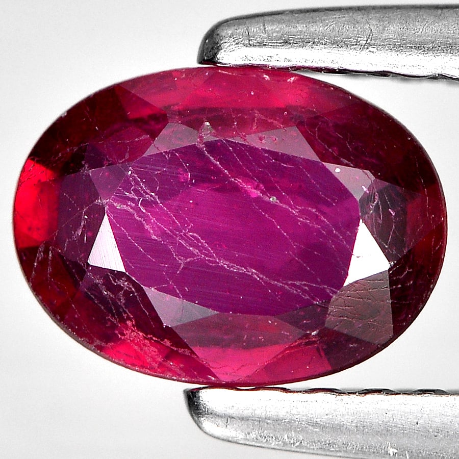 Natural Purplish Red Ruby 0.88 Ct. Oval Shape 7 x 5.2 Mm. Gemstone From Madagascar (1 of 3)