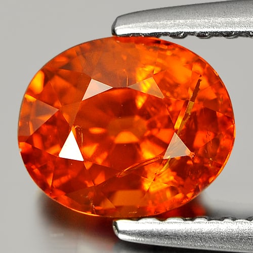 Natural Orange Spessartine Garnet 1.60 Ct. Oval Shape 7 x 5.9 Mm. Gemstone From Nigeria: Product ID: 802923045 Product Name: Natural Spessartine Weight: 1.60 CT. Size: 7 x 5.9 x 4.5 MM. Shape: Oval Color: Orange Clarity:SI Luster: Good Gems Origin: Nigeria Treatment: Unheated Crystal Stru