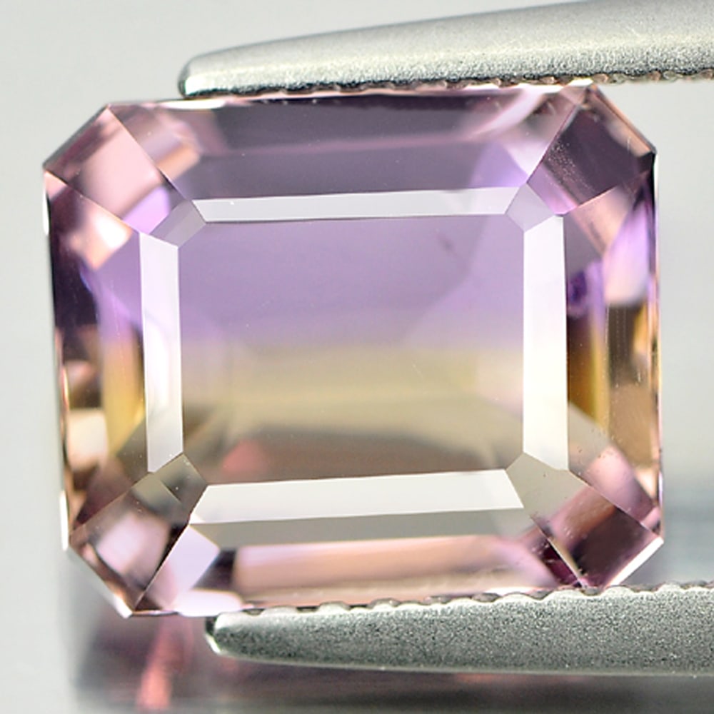 Natural Bi Color Ametrine 3.85 Ct. VVS Octagon Shape 10 x 8.5 Mm. Gemstone From Bolivia (1 of 3)