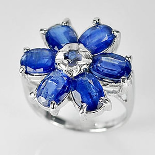 Natural Blue Kyanite 925 Sterling Silver Ring Jewelry 5.73 G. Size 6.5 (1 of 3)