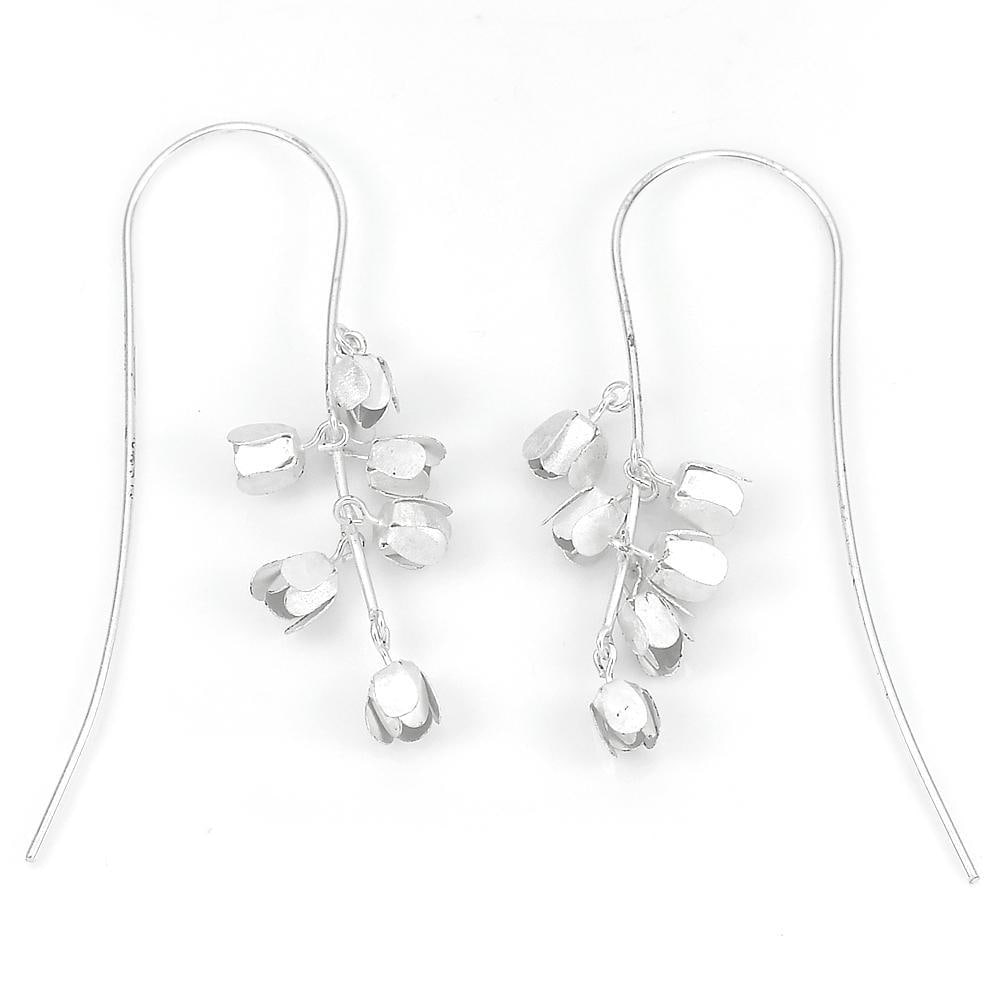 925 Sterling Silver Fine Chandelier Earrings Jewelry 3.43 Grams. Beautiful Flower Design (1 of 3)