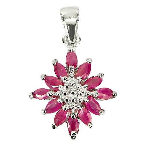 Natural Gemstones Pink Red Ruby 925 Sterling Silver Pendant Jewelry 4.51 G. (1 of 3)