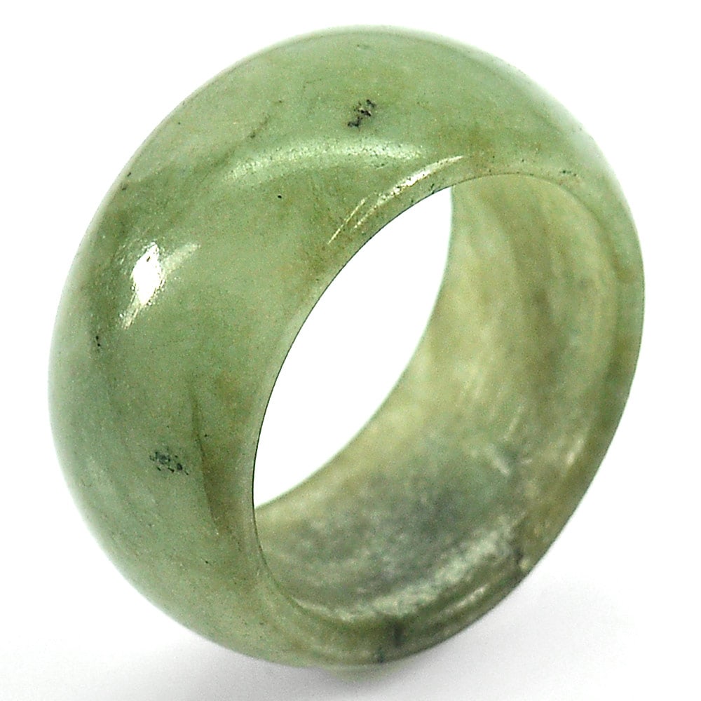 Natural Green Jade Ring 31.58 Ct. Gemstone Unheated Size 8.5 (1 of 3)