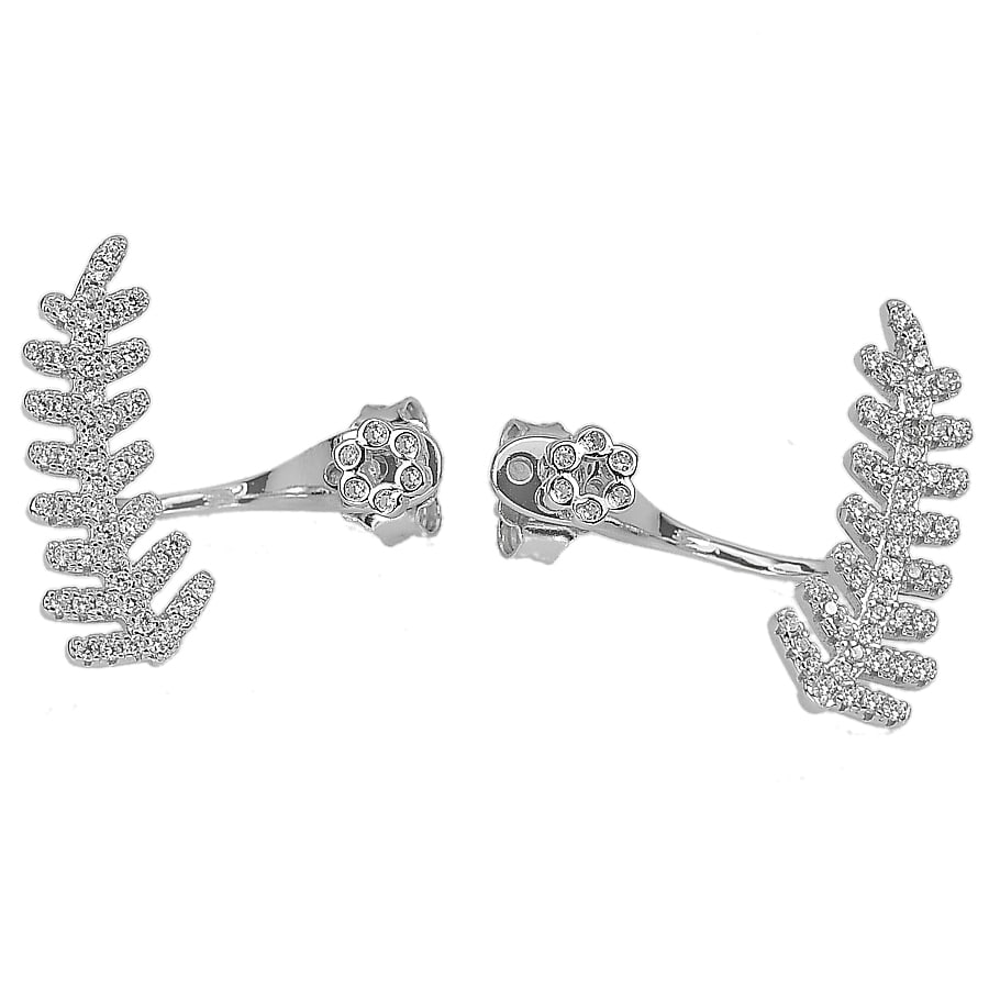 925 Sterling Silver Earrings Jewelry with CZ Beautiful Design 4.35 G.: Product ID: 205101240 Product Name: Sterling Silver Earrings Product Type: 925 Sterling Silver Fine Jewelry Jewelry Weight: 4.35 Grams. Gemstones Color: Silver Metal: Solid Silver 92.5%. Gemstone Deta