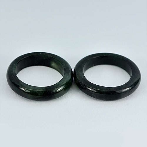 Natural Black Jade 22.27 Ct. 2 Pcs. Rings Size 5 Round Shape Gemstones: Product ID: 819809526 Product Name: Natural Jade Weight: 22.27 CT. Size: 21 x 21 MM. Shape: Round Color: Black Clarity:Opaque Luster: Good Gems Origin: Thailand Treatment: Unheated Crystal Structure: 