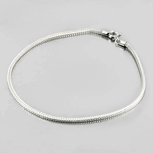 925 Sterling Silver Bracelet Jewelry Length 7 Wide Size 1.6 mm. 2.54 G. (1 of 3)