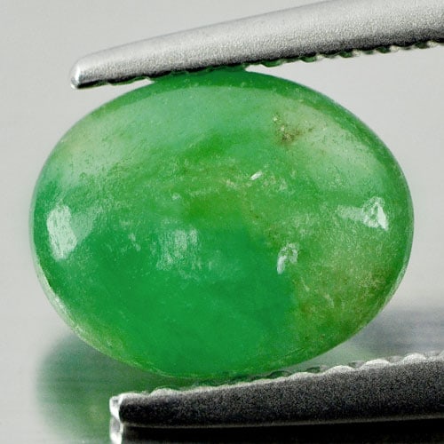 Natural Green Jade 1.66 Ct. Oval Cabochon Shape 8.5 x 6.8 Mm. Gemstone Unheated: Product ID: 819800244 Product Name: Natural Jade Weight: 1.66 CT. Size: 8.5 x 6.8 x 3.5 MM. Shape: Oval Cabochon Color: Green Clarity:Opaque Luster: Good Gems Origin: Thailand Treatment: Unheated Crys