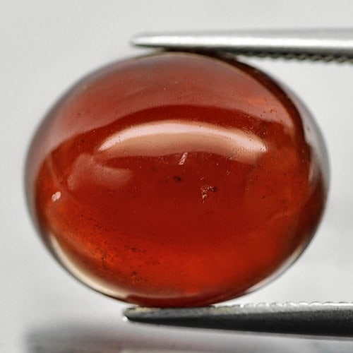 Natural Reddish Orange Hessonite Garnet 9.81 Ct. Oval Cabochon Shape 14 x 12 Mm. Gemstone Unheated (1 of 3)