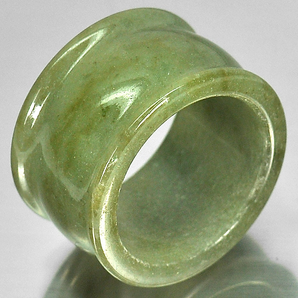 Natural Green Jade Ring Size Gemstone Unheated 46.77 Ct. From Myanmar (1 of 3)