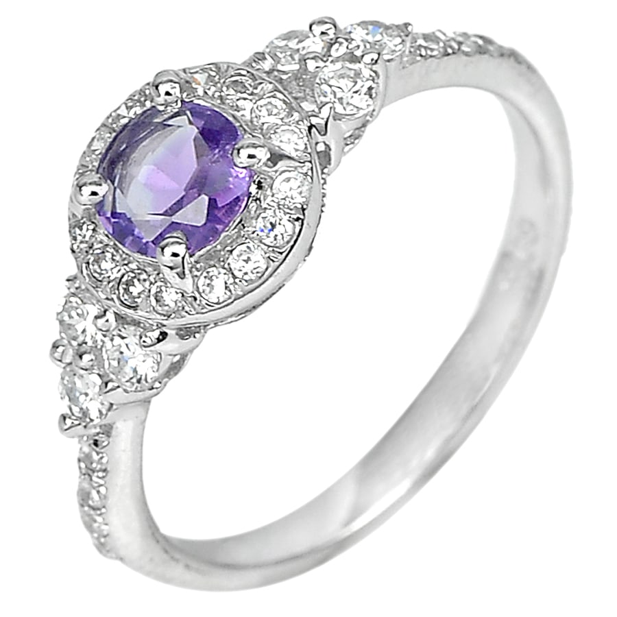 925 Sterling Silver Ring Jewelry Size 7.5 with Natural Purple Amethyst and Cz 1.93 G.: Product ID: 280510121 Product Name: Sterling Silver Ring Product Type: 925 Sterling Silver Fine Jewelry Jewelry Weight: 1.93 Grams. Ring Size: 7.5 Resizable(Fee) Gemstones Color: Purple Metal: Solid S