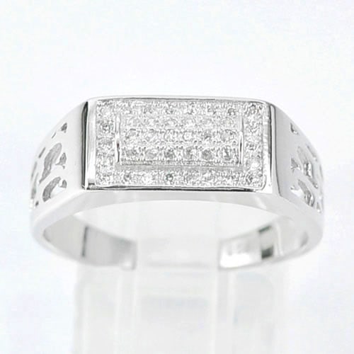 925 Sterling Silver Ring Jewelry with White CZ White Gold Plated Size 9.5 (1 of 3)