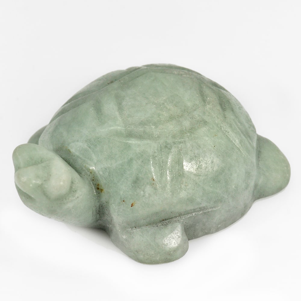 Natural Green Jade Turtle Carving Size 46 x 35 Mm. Gemstone Unheated 250.05 Ct. (1 of 3)