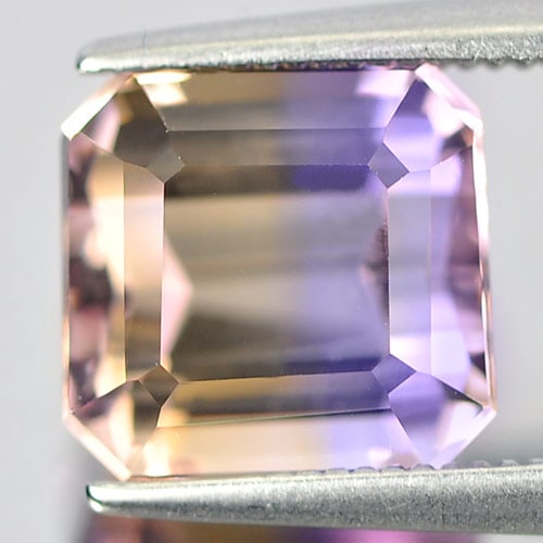 Natural Bi Color Ametrine 4.18 Ct. Clean Octagon Shape 9.2 x 8.6 Mm. Gemstone Unheated (1 of 3)