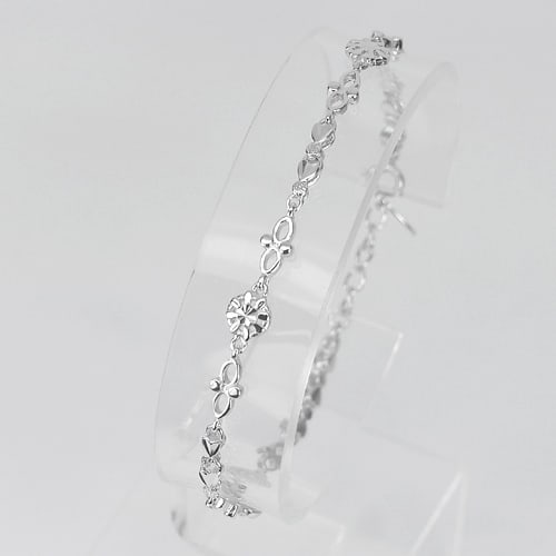 925 Sterling Silver Bracelet Jewelry Beautiful Design Length 7 Inch. 4.80 G. (1 of 3)