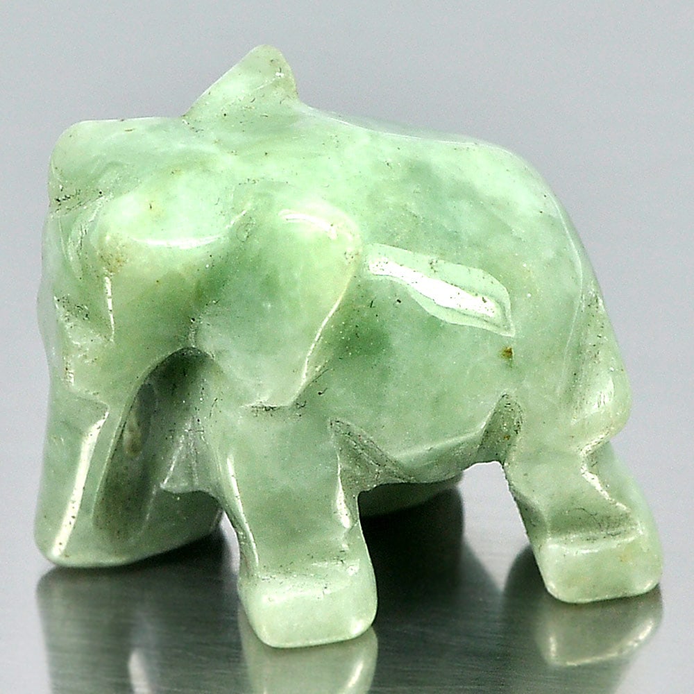 Natural Green Jade Elephant Carving 55.18 Ct. Gemstone Unheated (1 of 3)
