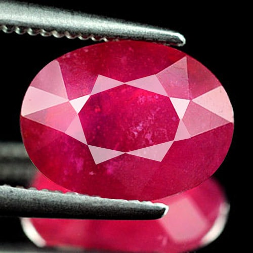 Natural Purplish Red Ruby 3.65 Ct. Oval Shape 10.1 x 7.6 x 4.9 Mm. Gemstone From Mozambique (1 of 3)