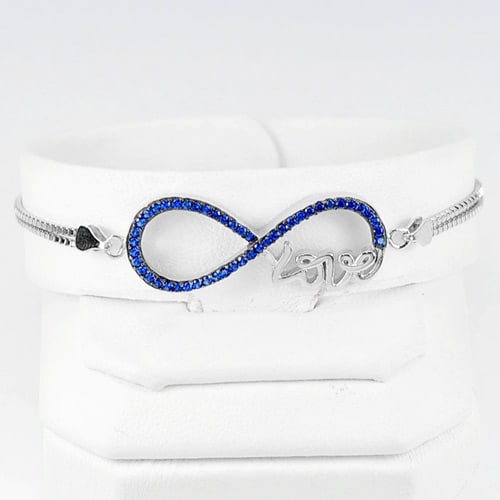 925 Sterling Silver Bracelet Jewelry Initial Alphabet Love in Infinity Design 6.5 Inch. (1 of 3)