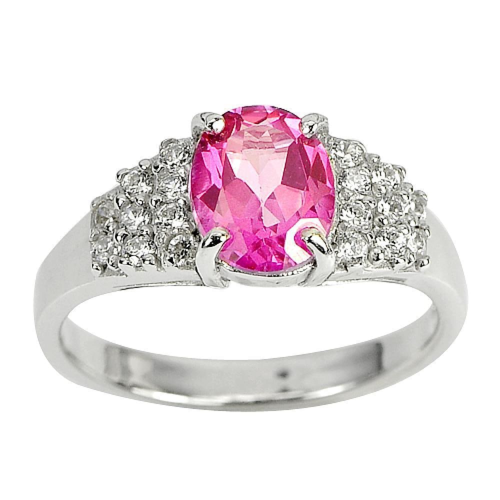 925 Sterling Silver Ring Jewelry 3.55 G. with Natural Gemstone Pink Topaz and Cz Size 8: Product ID: 207103098 Product Name: Sterling Silver Ring Product Type: 925 Sterling Silver Fine Jewelry Jewelry Weight: 3.55 Grams. Ring Size: 8 Resizable(Fee) Gemstones Color: Pink Metal: Solid Silve