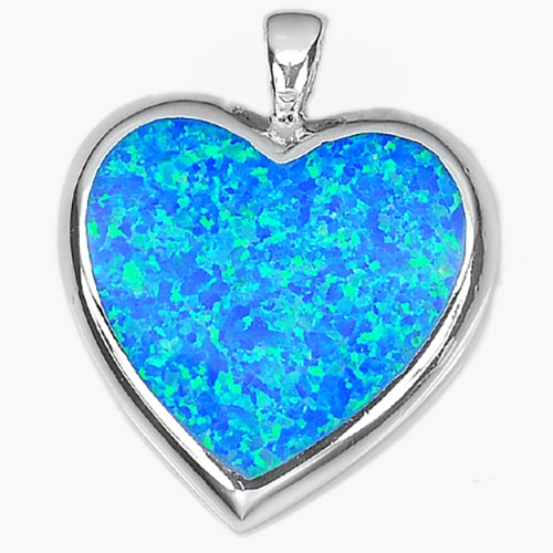 Multi Color Blue Created Opal 925 Sterling Silver Pendant Jewelry 7.45 Grams (1 of 3)
