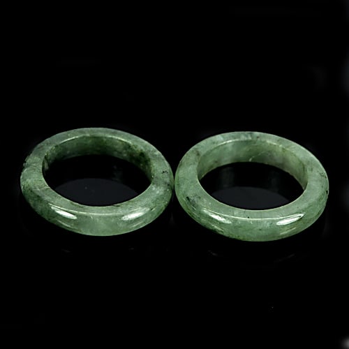 Green Jade Rings 23.72 Ct. 2 Pcs. Size 5 Round Shape Natural Gemstone Unheated: Product ID: 819809429 Product Name: Natural Jade Weight: 23.72 CT. Size: 21 x 21 MM. Shape: Round Color: White / White Green Clarity:Opaque Luster: Good Gems Origin: Thailand Treatment: Unheated Cryst