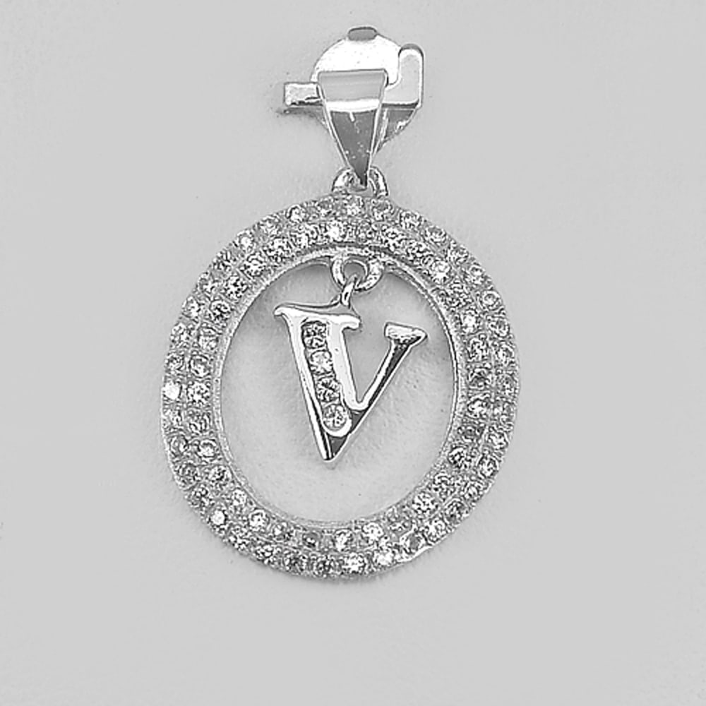 925 Sterling Silver Jewelry Pendant 2.00 G. Letter V in Oval Halo Design With CZ: Product ID: 280530202 Product Name: Sterling Silver Pendant Product Type: 925 Sterling Silver Fine Jewelry Jewelry Weight: 2.00 Grams. Gemstones Color: Silver Metal: Solid Silver 92.5%. Gemstone Detai