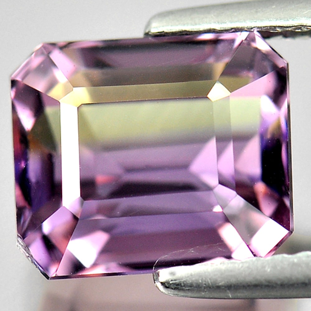 Natural Bi Color Ametrine 3.92 Ct. VVS Octagon Shape 9.2 x 8 Mm. Gemstone From Bolivia (1 of 3)