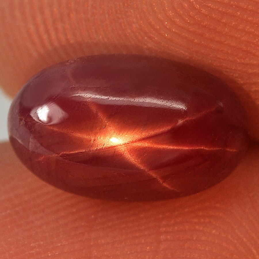 Natural Red Star Ruby 3.12 Ct. Oval Cabochon Shape 10.6 x 6.6 Mm. Gemstone From Madagascar (1 of 3)