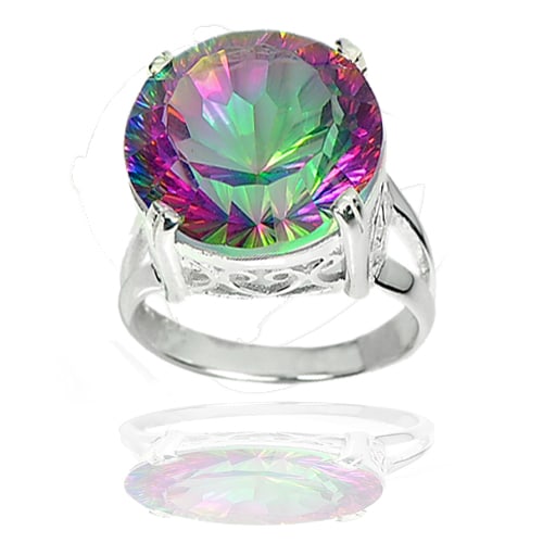 Natural Mystic Green Quartz Real 925 Sterling Silver 7.20 Grams Ring Size 7 (1 of 3)