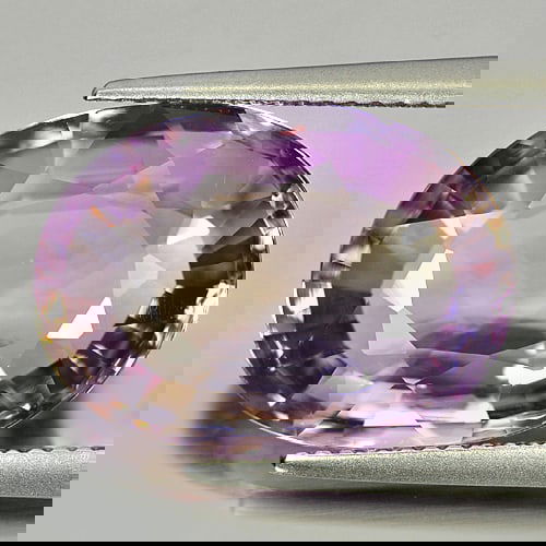 Natural Bi Color Ametrine 9.91 Ct. VVS Oval Shape 17.4 x 12.8 Mm. Gemstone From Bolivia (1 of 3)