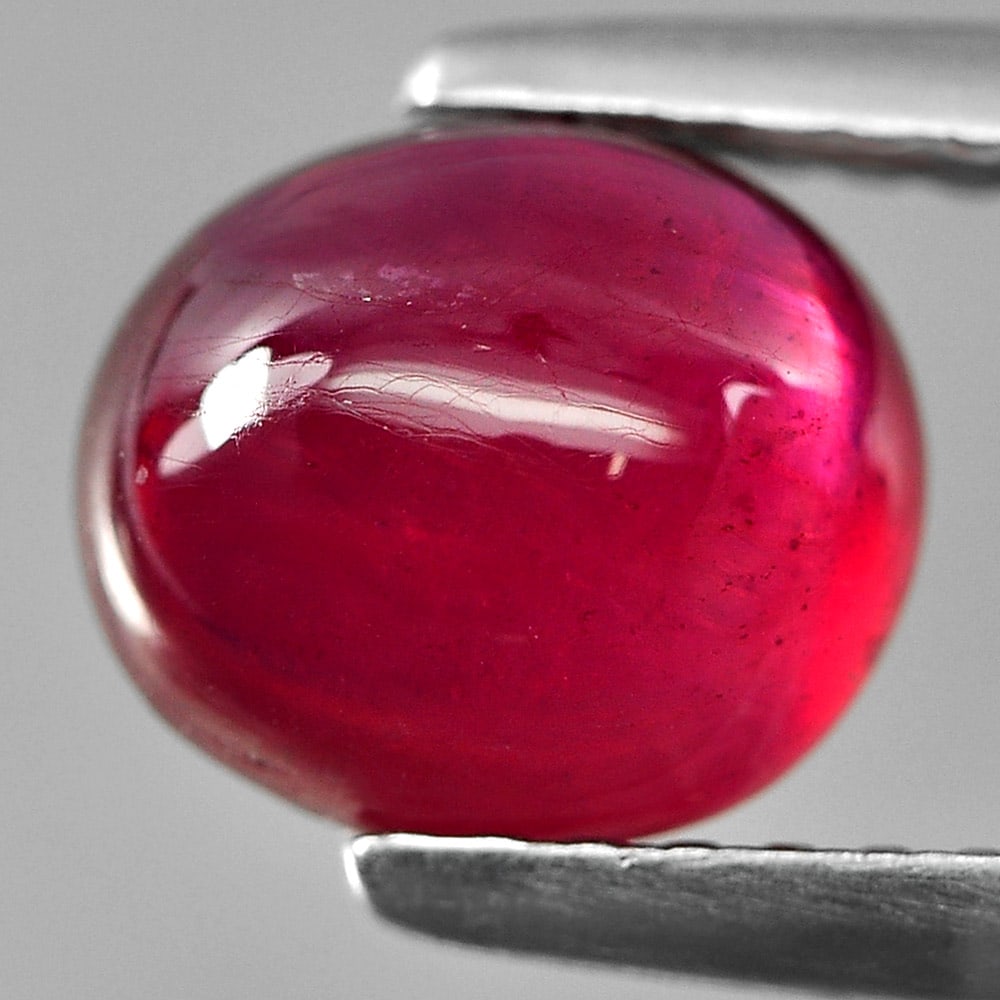 Natural Pink Red Ruby 2.24 Ct. Oval Cabochon Shape 7.6 x 6.2 Mm. Gemstone From Madagascar (1 of 3)